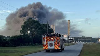 Evacuation effort underway after chemical plant fire in Glynn County