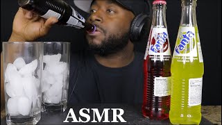 ASMR DRINKING FANTA AND EATING ICE.   MUKBANG  (NO TALKING)