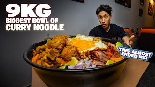 INSANE 9KG CURRY NOODLE CHALLENGE - I Almost Got Defeated?! | Biggest Bowl of Khao Soi in Singapore!