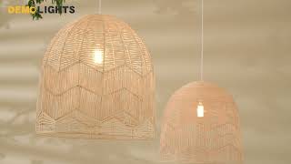 Demolights Handmade Basket Rattan Pendant Light Shades For Living Room