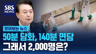 50분 담화, 140분 면담…그래서 2,000명은? / SBS / 모아보는 뉴스