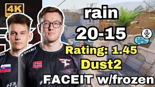 rain (20-15) w/frozen (Dust2) | FACEIT Ranked | Oct 15, 2024 #cs2 #pov