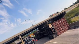 Truck driver roll over in the middle of the highway