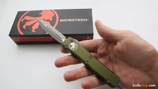 Microtech 122 10APOD Ultratech AUTO OTF Knife 3 46 Apocalyptic Double Edge Dagger Blade, OD Green Al