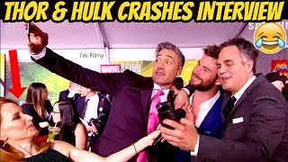 Chris Hemsworth and Mark Ruffalo Interrupts Thor: Ragnarok Director Interview - 2017