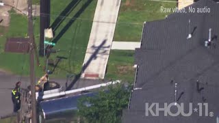 Raw: Tanker truck overturns in The Heights