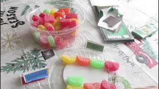 Double Review of Sweet Candy Snacks Fruit Slices Taste Artificial and Chocolate is Good