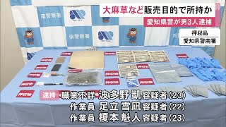 無断駐車の通報あり車内から“白い粉末”等…大麻草約100gなどを販売目的で所持した疑い 20代の男3人を逮捕