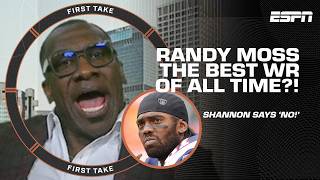 Shannon Sharpe is QUICK to say 'NO!' Randy Moss isn't the G.O.A.T wide receiver 🏈 | First Take