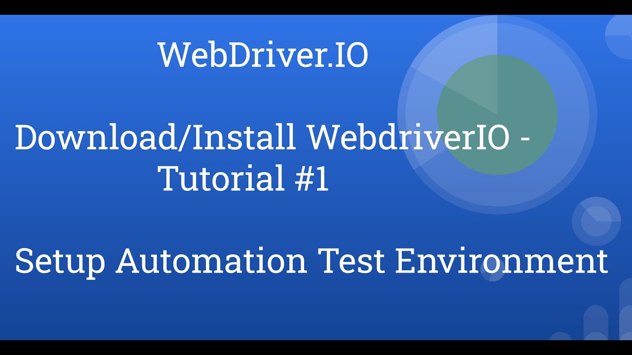 Download And Install Webdriverio Create Webdriverio Project