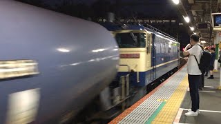 [警笛有り]EF65 2080号機牽引貨物列車通過　北府中駅にて