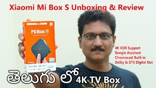 Xiaomi Mi Box S Unboxing \u0026 Review in Telugu | Best 4K HDR TV Box...