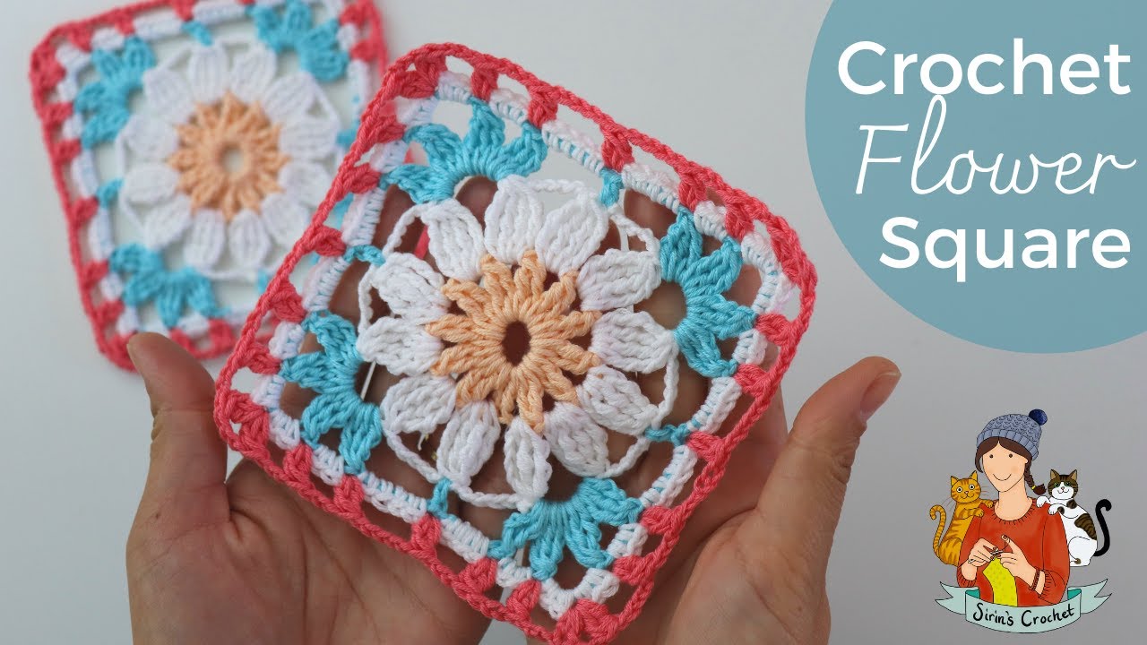 Crochet Easy Flower Square Beginner Friendly Tutorial Youtube