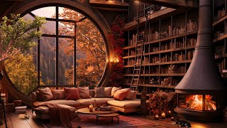 Rainy Day in the Cabin Peaceful Piano and Beautiful Relaxing Music, Calm Fall Music