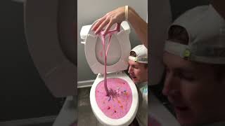 Experiment: Playing with Pink Slime in the Toilet #shorts