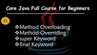 Java Method Overloading vs Method Overriding | Super Keyword | Final Keyword | Core Java
