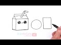 how to draw a juice box and crackers cute snack time food art