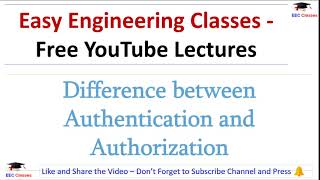 Difference between Authentication and Authorization | Information Security Lectures Hindi