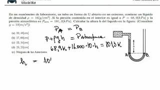 Ejercicio Estática de Fluidos 02: Principio Fundamental de la Hidrostática