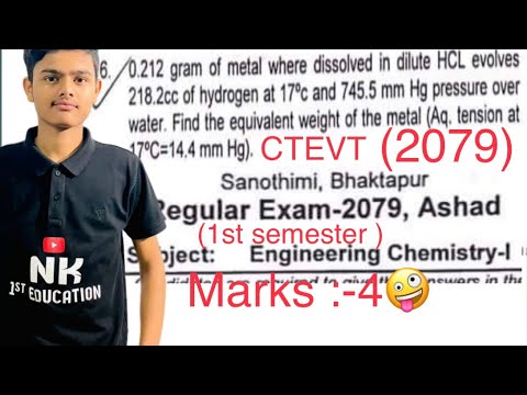 Ctevt Engineering Chemistry Question Paper || 2079 Chemistry Question ...