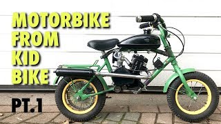 Mini Motorbike from Kid Bike with 80cc Bicycle Engine Kit