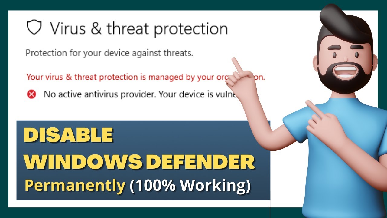 How To Disable Windows Defender On Windows 11 & 10 (Permanently) - YouTube