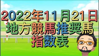 2022年11月21日地方競馬指数表　推奨馬　お試し予想