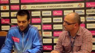 Bartosz Sarzało po meczu Polpharma Starogard Gd - Prokom Gdynia 02.11.2013