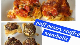 Meatballs in puff pastry