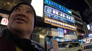 Kinaole Japan 2024 KOREA Mar Tue Night walk at college town area with many bars.