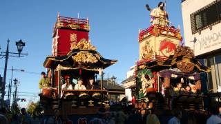 本庄祭り２０１４　七軒町山車　駅前通りで人形を飾る　2014.11.3 Honjo Festival