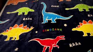 Dinosaur Gifts for Kids, Glow-in-the-Dark Dino Blanket, 1-13 Years Old Toddler