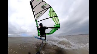 Windsurfing at Allonby Saltpans, Cumbria, UK, Easter Sunday 2021