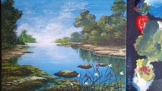 Landscape Painting / Time-lapse / Painting Tutorial / Countryside View / Paint with Bernie