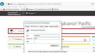 Lexis Advance: Creating a Bookmark or Favourite in your Browser