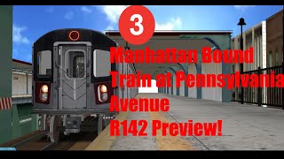 OpenBVE Exclusive: R142 Preview (Manhattan Bound (3) at Pennsylvania Avenue). (R142 239th St Set.)