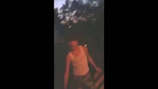 my little brother skating.OMG his pants fell down!!!