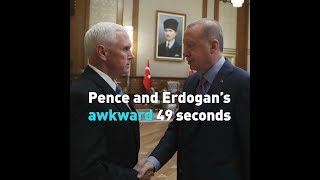Pence and Erdogan meet in awkward intense silence