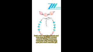 修正----GN-20250106-02 fresh color matching simple and cute style goddess bracelet turquoise