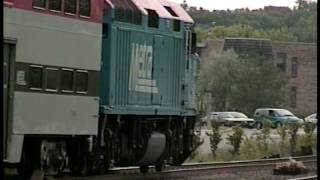 Classic METRA C\u0026NW Pullman cars at Dee Road station 1995