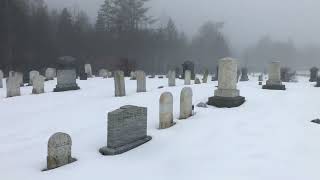 MAPLE GROVE CEMETERY, ALBION, MAINE. MARCH 28TH., 2024. SNOW WALK THROUGH.