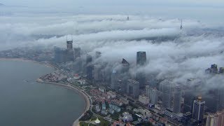 Have you ever flown through fog in Qingdao?