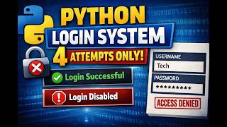 ⚡ Python Login Program Explained | For Loop + Else Example 🧠