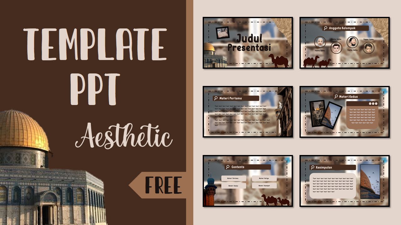 PART #41 📍 TEMPLATE PPT AESTHETIC 📍 [ ISLAMIC THEME ] 📍 FREE DOWNLOAD ...