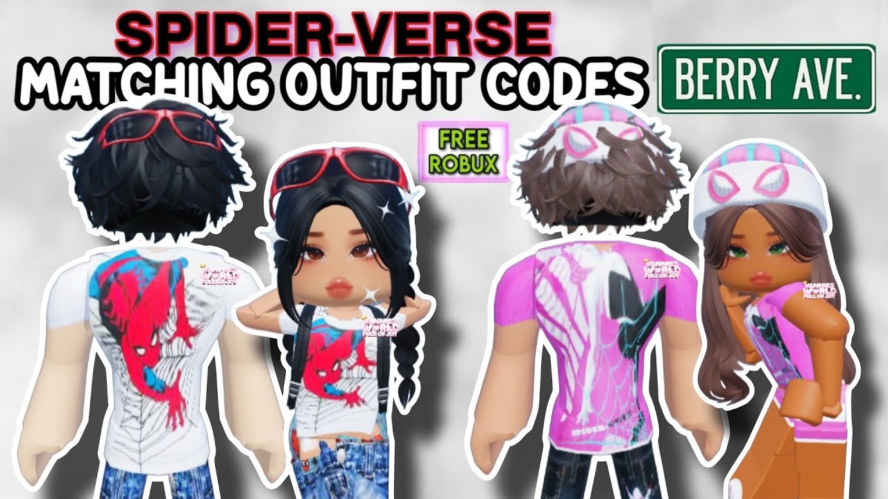 SPIDER-VERSE BOY AND GIRL MATCHING OUTFIT CODES FOR BERRY AVENUE AND ...