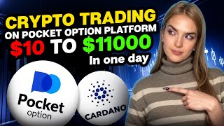 CARDANO TRADING STRATEGY ON POCKET OPTION $10 TO $11000 | ADA intraday trading strategy