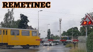 Radni vlak na pružnom prijelazu Remetinec | HŽ serija 9100