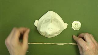 Button Jointed Rag Doll Tutorial - Part 5 - Button  Jointing The Head