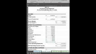 Easy Profit and Loss Statement for Small Businesses #accountingtemplate #bookkeepingmadeeasy