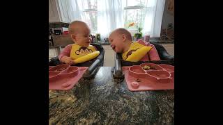 Twins giggling